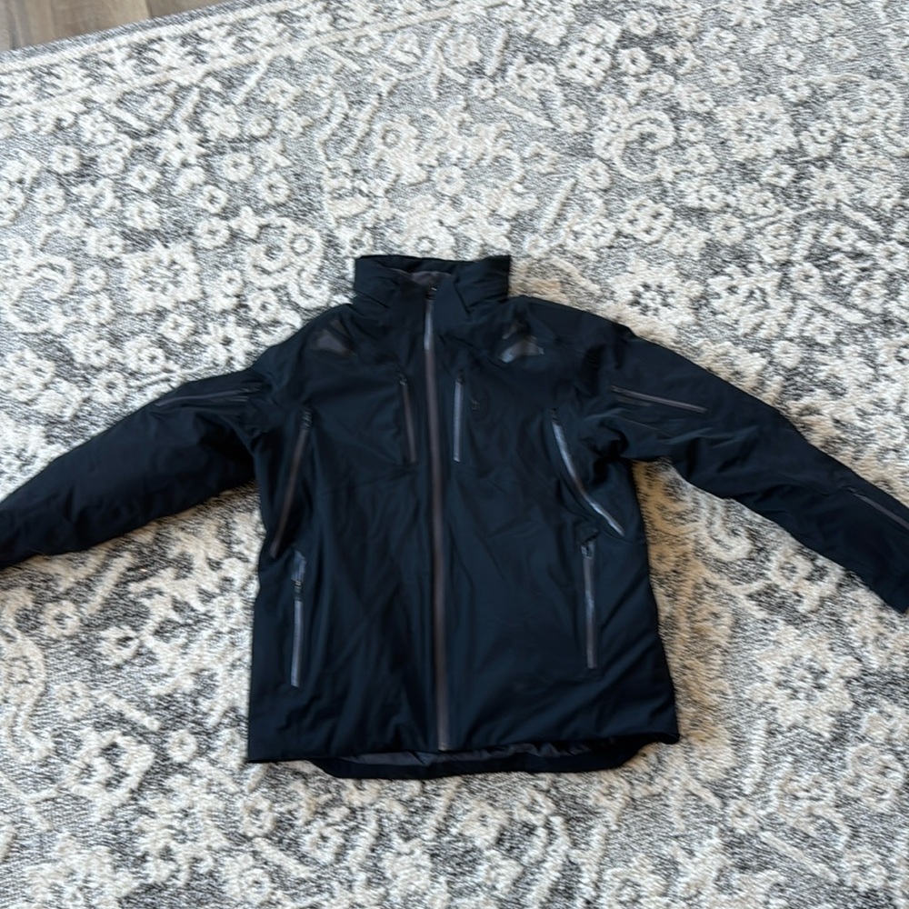 Men’s Spyder Apex Ski Jacket with removable hood.